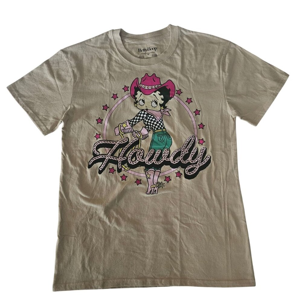 Betty Boop Howdy Cowgirl Betty Boop Print Short Sleeve T-Shirt Women's Medium - Picture 3 of 7